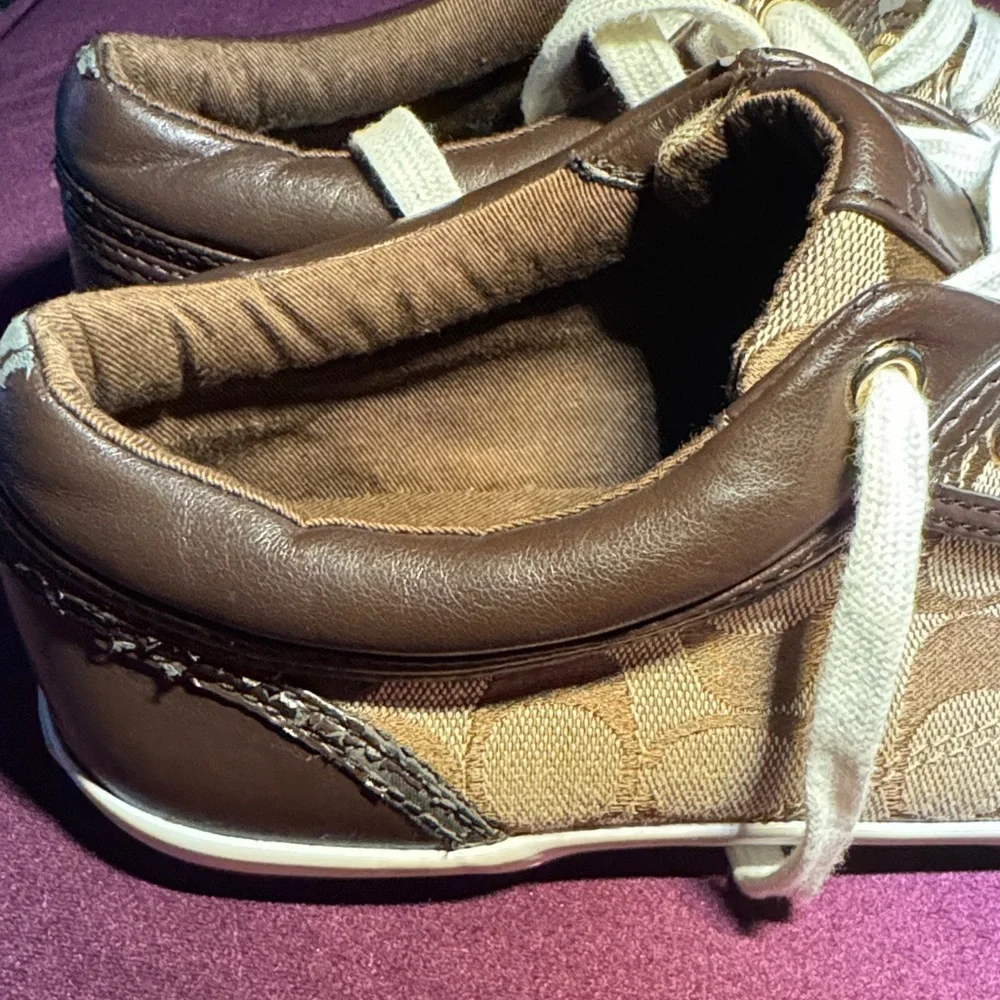 Coach Brown and Cream Sneakers